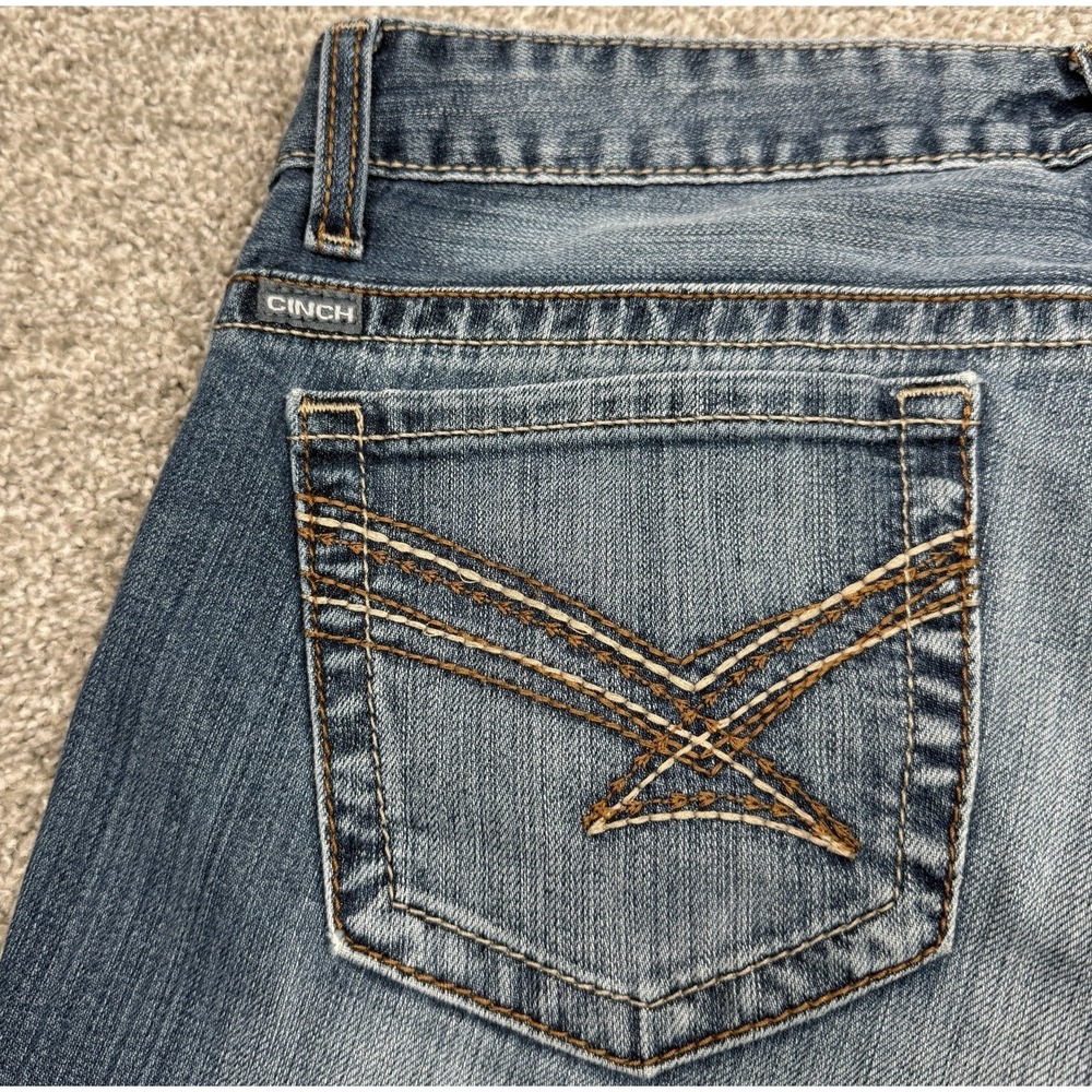 Cinch ADA Jeans Women 34 Blue Relaxed Fit Western Stretch Denim - Picture 10 of 14